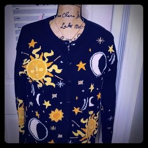Celestial Stars Sun Moon Cardigan 